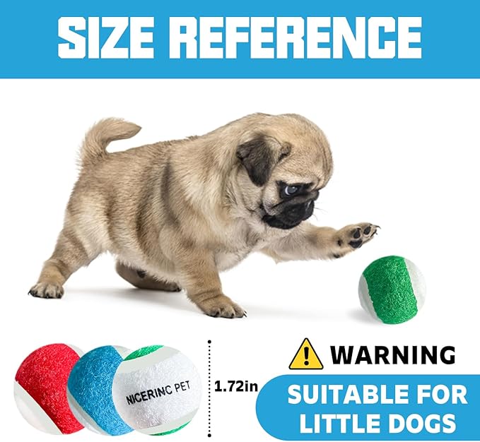 X-Small Dog Tennis Balls Dog Toys Ball 1.72" Pack of 12, Fit Ball Launchers