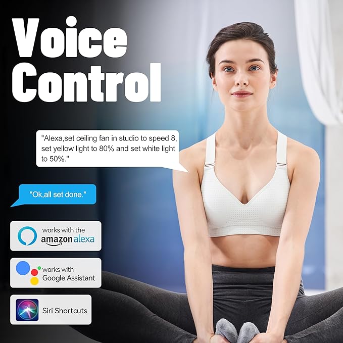 CEME 52 Inch Ceiling Fan with Light and Remote, 10 Speeds Reversible DC Motor Outdoor Ceiling Fan, 3 Light Colors Dimmable Black Ceiling Fan Compatible with Alexa, Siri & Google Home, Black Gold