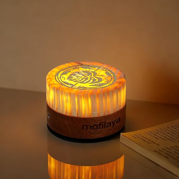 LED Night Light Bedside Mood Lamp Touch Wood Warm Light Festival Cordless Portable Table Lamp Restaurant Bedroom Bar Coffee Outdoor Camping Birthday Gifts for Women Mom Baby Kids (Short)