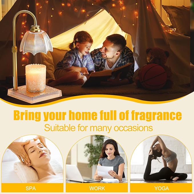 Candle Warmer Lamp with Timer - Electric Wax Melt Warmer with Adjustable Height and Dimmer for Scented Candle Wax, Homer Décor and House Warming Birthday Gifts for Women Mom