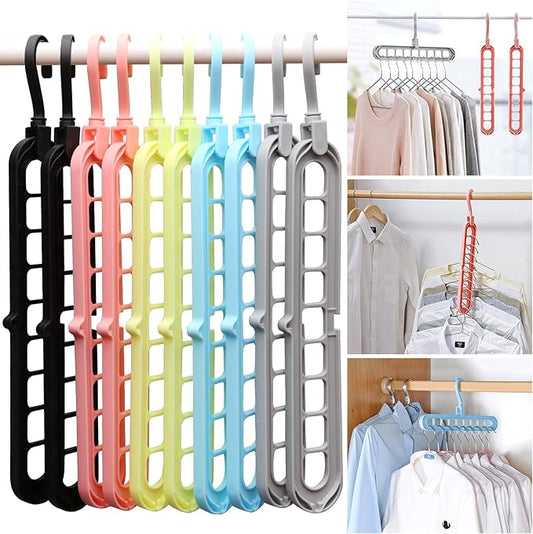 Closet Organizers and Storage,College Dorm Room Essentials,Pack of 10 Multifunctional Organizer Magic Space Saving Hangers with 9 Holes Storage Organization for Wardrobe Closet