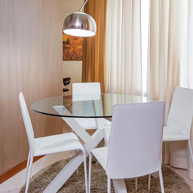 48" Inch Round Glass Table Top 1/4" Thick Flat Polish Edge Tempered by Fab Glass and Mirror