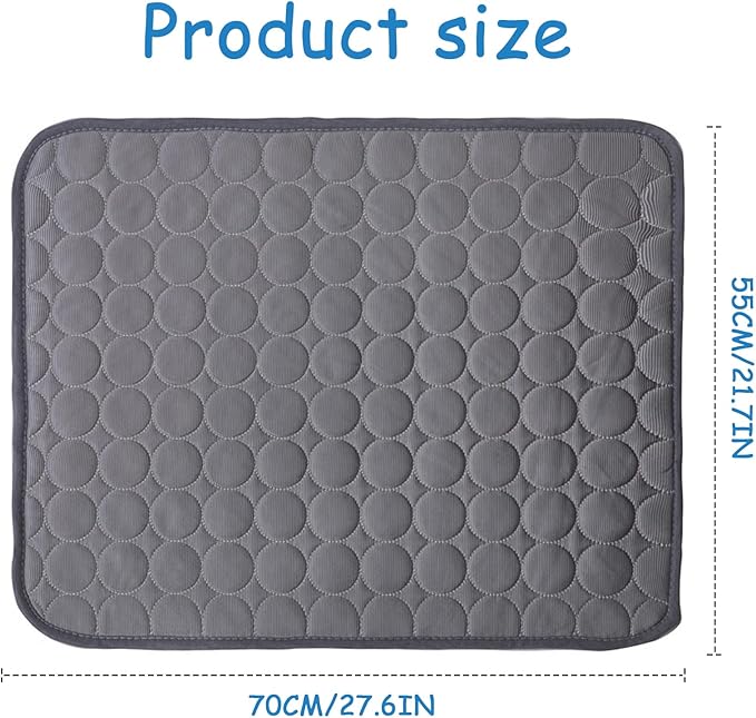 2025 Portable Dog Cooling Mat - Washable Pet Cooling Pad for Dogs & Cats - Ideal for Home & Outdoor Use (Dark Grey, 27.6" L x 21.7" W) - Keeps Pets Cool & Comfortable