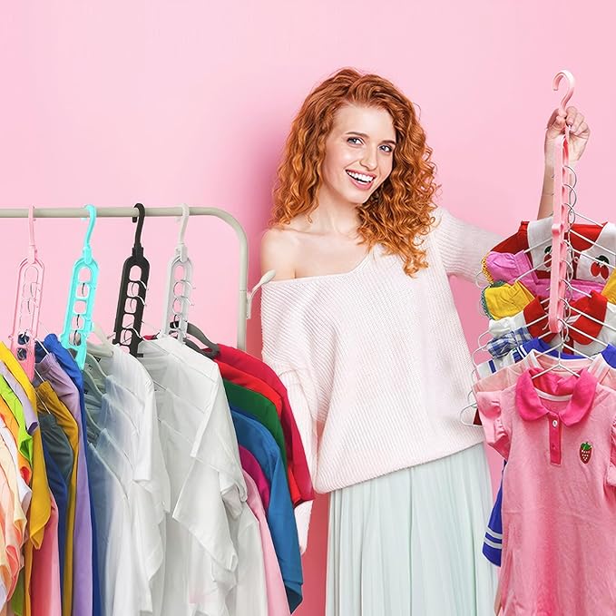 Closet Organizers and Storage, Multifunctional Organization and Storage Home Essentials Magic Space Saving Hangers with 9 Holes for Wardrobe Closet Heavy Clothes