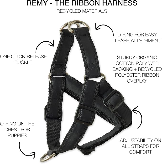REMY - The Recycled Ribbon Harness, Black, Small