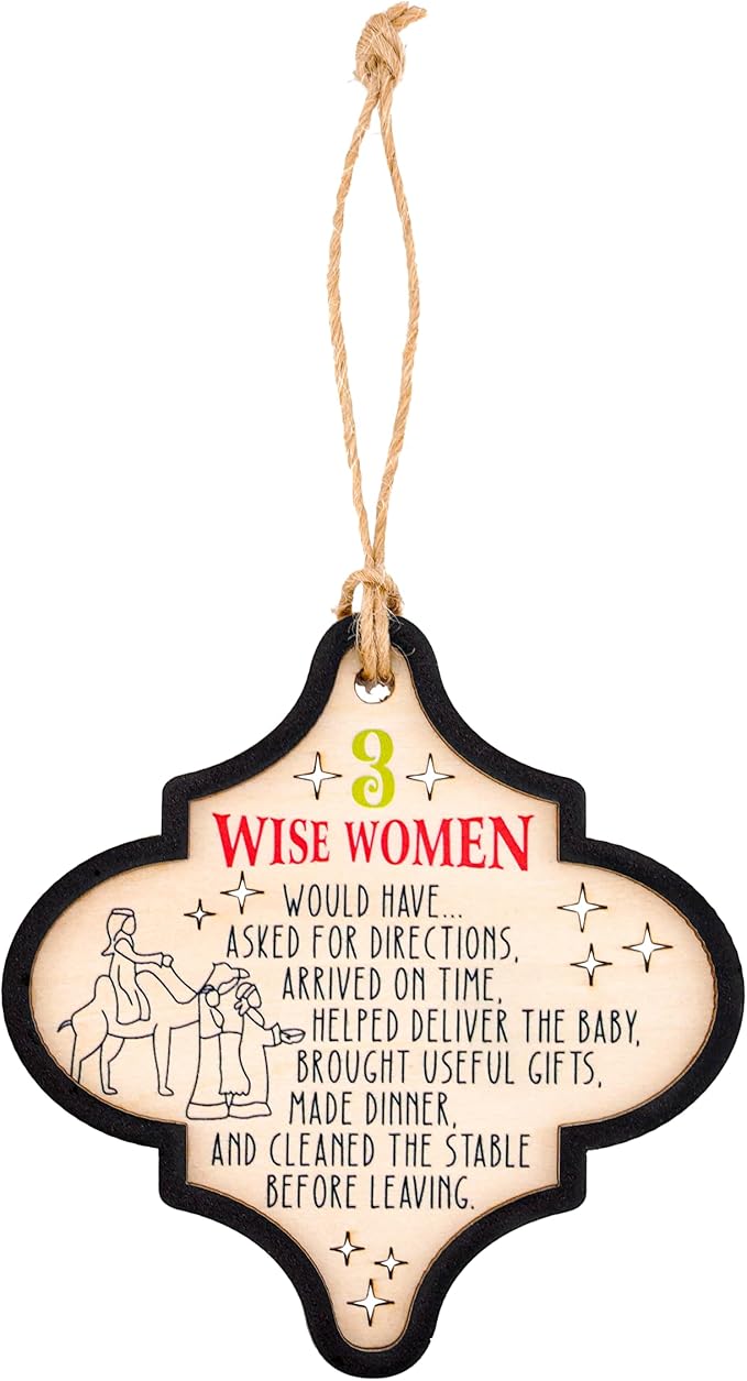 Nativity Ornaments for Tree, Christian Christmas Ornaments, Easter Basket Stuffers, Wooden Craft Ornament for Decorations, Windows, Classroom Gifts Wise Women, Christian Ornament (1, Diamond)