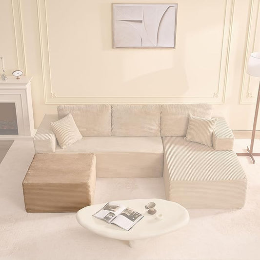 Cozy Square Ottoman, Comfortable Seating, No Assembly Required, Camel