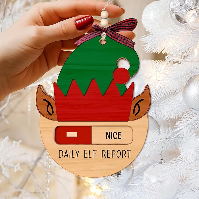 Daily Elf Ornaments for Christmas Tree - Unique Elf Arrival Ornaments for Decoration - Daily elf Report Ornament Ideal for Welcome Back Gift - Beautiful Christmas Decor Ornament for Holiday Season