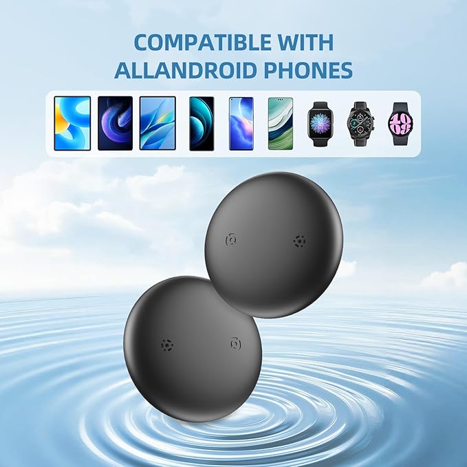 Android Air tag, IP68 Waterproof Bluetooth Tracker Tag, Google Certified Key Finder/Luggage Tracker/Item Locator Compatible with Google Find My Device for Wallet, Kids, Pets (2 Pack)