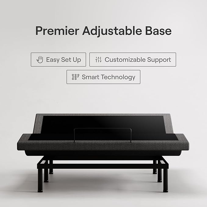 Nectar Full Adjustable Base & 12” Hybrid Mattress (New Version) - Head & Foot Incline - Medium Firm Memory Foam & Coils - Cooling Top Layer - 3 Massage Settings - 365-Night Trial & Forever Warranty