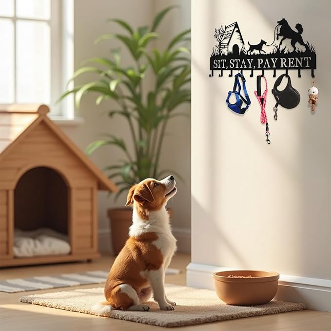 Custom Metal Key Rack Hooks, Personalized Key Holder for Wall, Dog, Dog House Theme Wall Decoration Key Hooks, Key Hanger Organizer for Living Room, Entryway, Pet House, Bedroom Decor