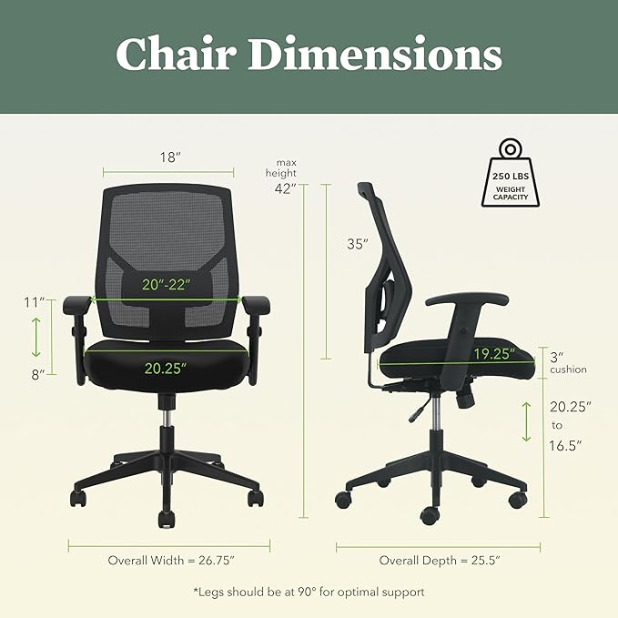 HON Crio Ergonomic Office Chair, High Back Task Chair with Adjustable Arms, Lumbar Support, 360 Swivel, Center-Tilt Recline, for Desks, Computers, Home Office, Black