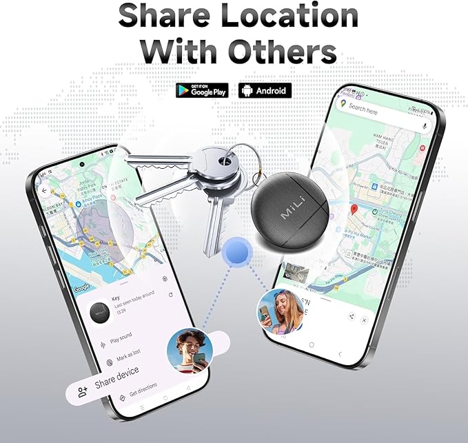 LiTag - Bluetooth Tracking Tag for Android. Smart Tracker for Google Find My Device (Find Hub) App. Item Finder Locator for Keys, Luggage, Suitcase, Backpack, Purse (1 Pack)
