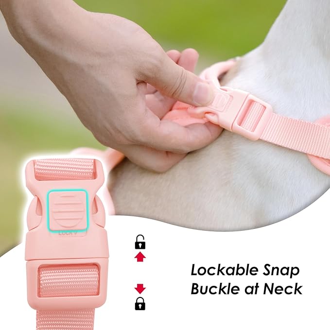 No Pull Dog Harness, Puppy Vest with Front Clip for Small Medium Large Sized Dog(Light Pink,XS)