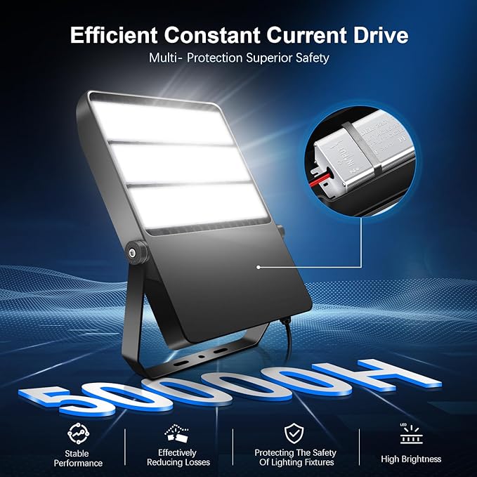 360W Stadium Flood Light Outdoor LED, 50800 Lumen 110-270v Commercial Super Bright Yard Floodlight 5000k, IP65 Waterproof Exterior Flood Lighting Security for Arena, Field, Sport, Court