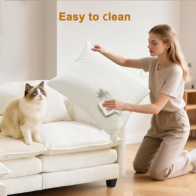 146" Cloud Chenille Sectional Couch 4+2 with Ottomans｜Large Modular Sofa for Spacious Living Rooms｜FSC Solid Wood Frame｜29.1" Deep Seat｜Easy Assembly & 1YR Guarantee