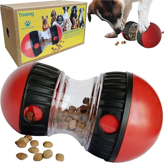 Meng Dog Food Puzzle Toys, Adjustable Dog Treat Dispensing Dogs Toys, Interactive Chase Slow Feeder for Boredom and Stimulating, IQ Training for Small Medium Dogs