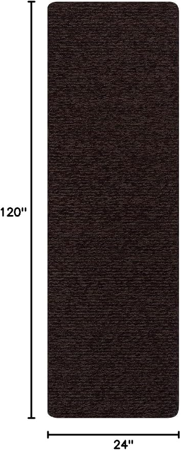 Non Slip Brown Solid Rubber Back Thing Runner Rugs for Living Room 2x10 for Kitchen, Rug for Bedroom and Hallway, Stain Resistant Easy Cleaning Non Shedding Carpet Brown 2 x 10