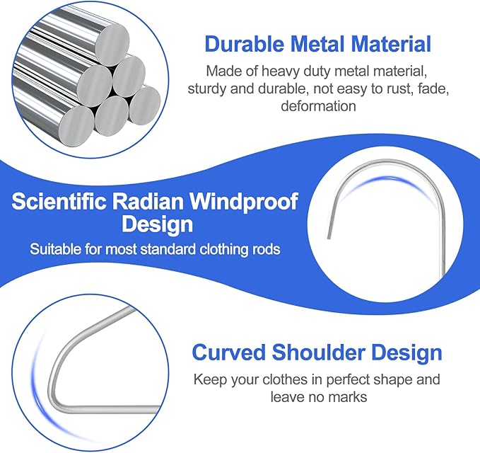 Wire Metal Hangers Bulk 100 Pack, Clothes Hangers Heavy Duty for Coats, Suits, Shirts, Pants, Skirts, Space Saving, Non Slip, Ultra Thin, 16 Inch, Silver