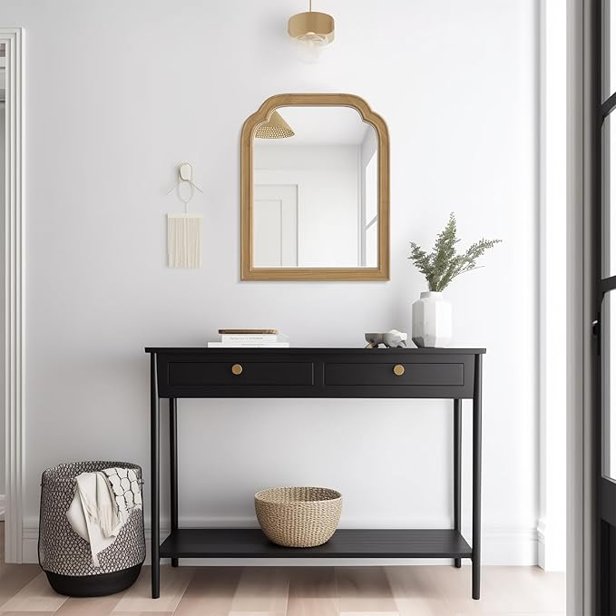 WallBeyond Wood Frame Wall Mirror Decor for Entryway, Living Room or Bedroom Home Decor - Light Woodgrain 16" x 20" Natural Color