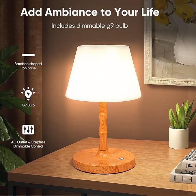 Adjustable Outdoor Lights Powered by Battery, Suitable for Offices and bedrooms, Children's Sleep, Courtyard Camping Restaurant LED Night Lights, Rechargeable Battery Driven Lights (Yellow)