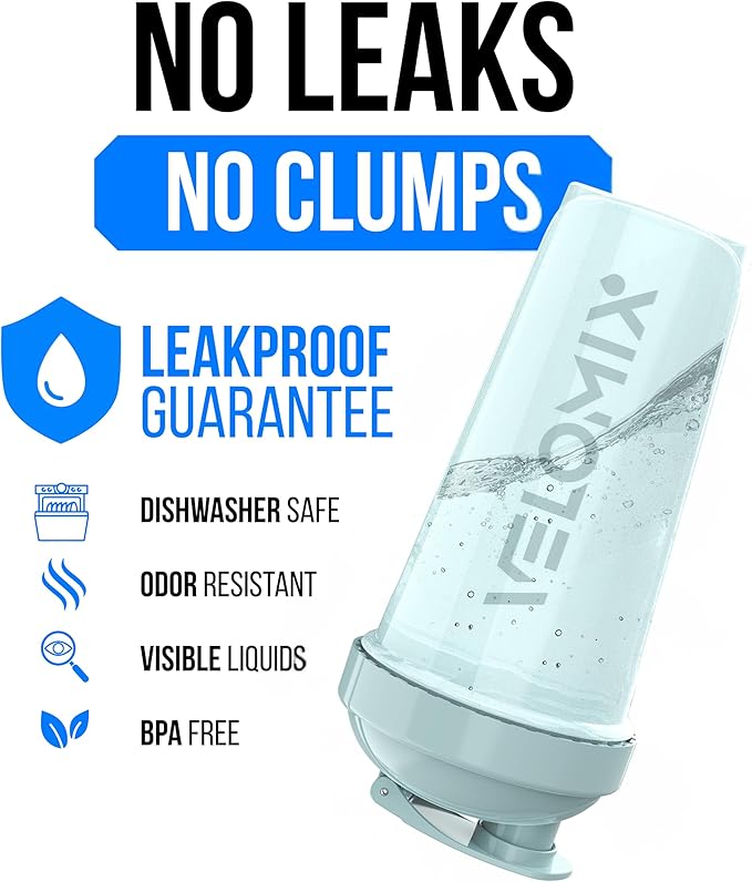 VELOMIX -6 PACK- 28 oz Protein Shaker Bottle for Protein Mixes - 6x Wire Whisk | Leak Proof Shaker Cups for Protein Shakes | Protein Shaker Bottle Pack | Protein Shake Cup (Pastel Power Series)