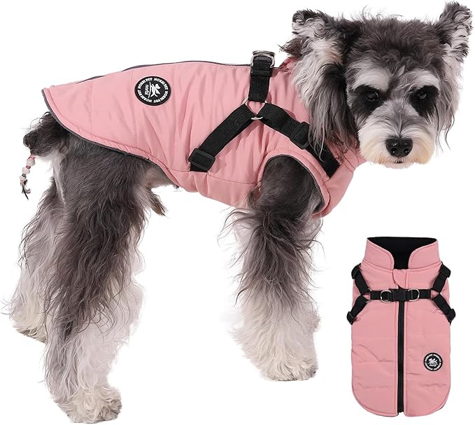 Norbi Dog Winter Jacket - Adjustable, Built-in Harness, Warm Coats for Small to Large Dogs in Cold Weather