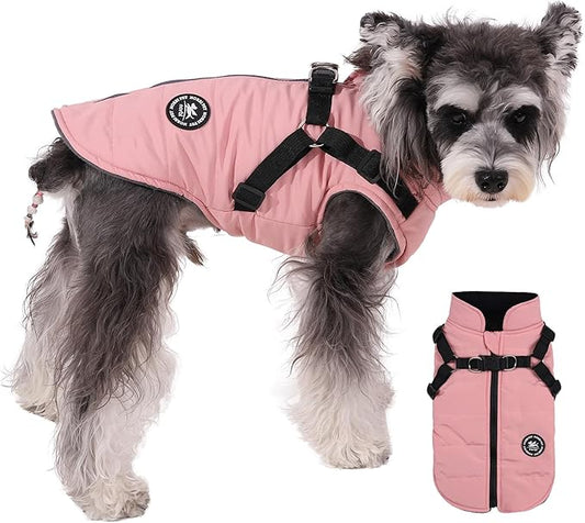Norbi Dog Winter Jacket - Adjustable, Built-in Harness, Warm Coats for Small to Large Dogs in Cold Weather