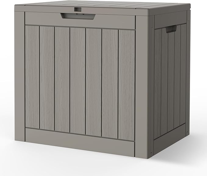 22 Gallon Outdoor Storage Box, Deck Box Waterproof, Resin Outside Storage, Storage Bin for Package Delivery, Patio Furniture Cushion, Pool Accessories, Weatherproof and UV Resistant