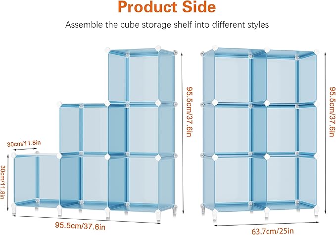 Portable Closet 6 Cube Closet Organizer and Storage Shelf Bookcase with Metal Hammer, Organizer Cabinet for Kids, Bedroom, Bathroom