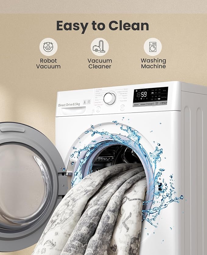 AMADA HOMEFURNISHING 5x7 Area Rugs, Washable Living Room Rug Low-Profile with Non-Slip Backing & Durable Edge Binding, Vintage 5x7 Rugs for Living Room, Bedroom, Dinning Room