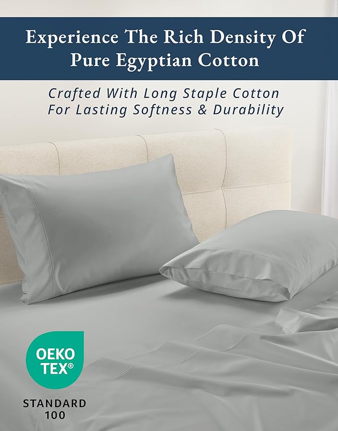 LANE LINEN 100% Egyptian Cotton King Bed Sheets, Eco Friendly No Pill Naturally Cooling Sheet King Size, Soft & Comfy Sateen Weave Silky Smooth Finish, Available in Variety of Colors -Lime Stone