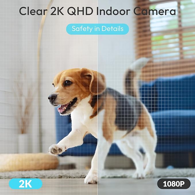 Rraycom Indoor Camera 5G&2.4G WiFi,2K Security Cameras for Home Security,360°Pan & Tilt, Dog/Pet Baby Camera with Motion Tracking& Sound Detection, 2-Way Audio, Night Vision,Siren,Works w/Alexa
