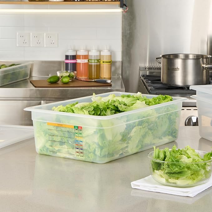 Restaurantware Food Storage Container 1 Pack of 20.7 x 12.6 x 5.9 Inches Plastic Stackable Storage Box White Reusable Label Container Dishwasher Safe For Restaurants And Kitchens