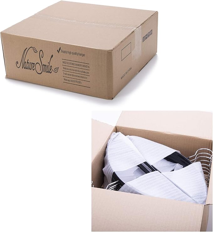 Nature Smile Non Slip PVC Coating Sweater Hangers,Dress Suit Coat Hangers,Shoulder Bump Free Golf T Shirts Clothes Hangers (Black Color 20 Pack)