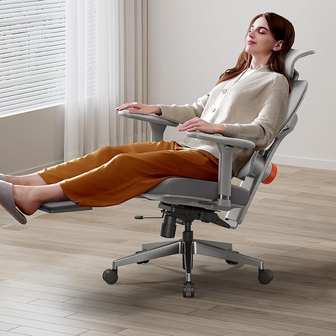 Newtral Ergonomic Office Chair with Auto-Following Lumbar Support, 136° Recline, Computer Desk Chair with 4D Armrests & Adjustable Headrest