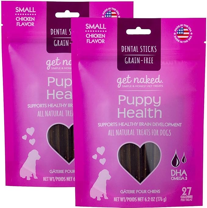 Get Naked Grain Free 12.4 oz Puppy Health Dental Chew Sticks, Small