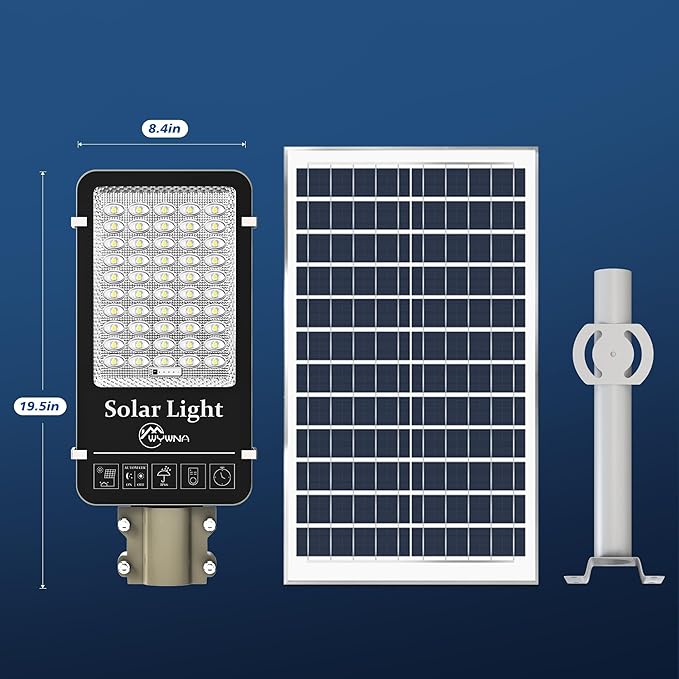 6000W Solar Street Lights Outdoor - 6500K Solar Parking Lot Lights Commercial Dusk to Dawn, Heavy Duty Split Type LED Solar Street Light Remote Control, Street Lights Solar Powered for Yard (2Pack)