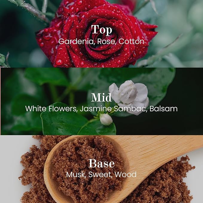 M&SENSE Natural Soy Candle| Rose & Lychee | 5.3 oz | Minimalist Christmas Scented Candle for Relaxation, Gifting, Home Décor | for Bedroom, Office, Party Small