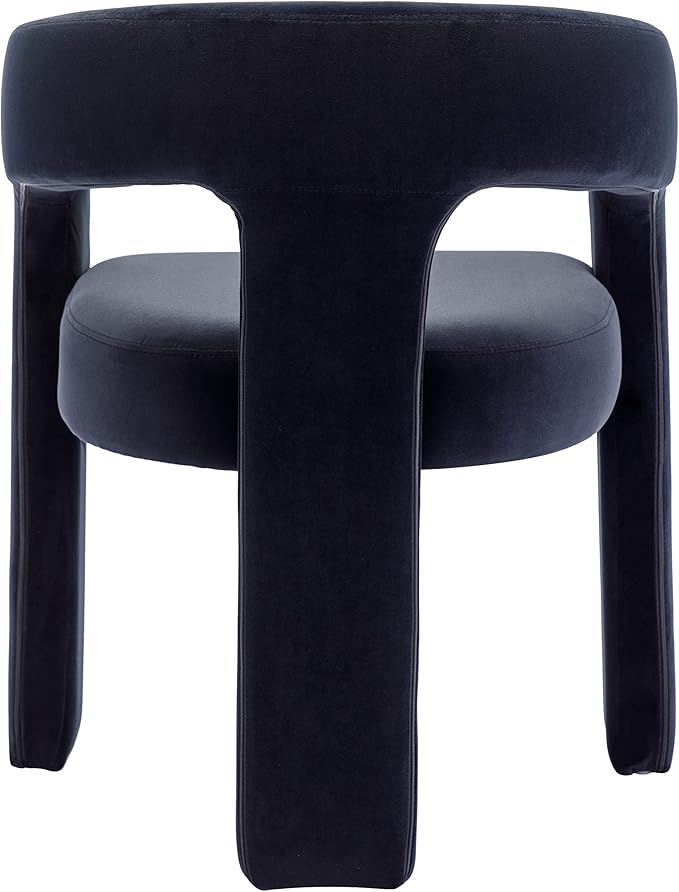 Black Modern Barrel Dining Chairs Set of 2, Velvet Upholstered Accent Side Chair with Arms Comfy Makeup Vanity Chairs, Dining Living Room Kitchen Chairs