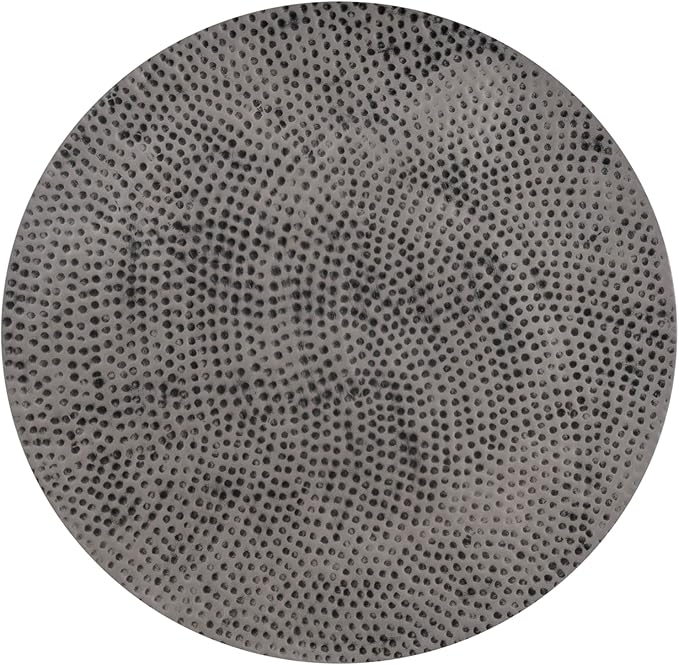 Albany Living Modern Round Aluminum Hammered Embossed Texturing, Metal Drum Coffee Table with Removable Lid for Storage,Fully Assembled, for The Living Room and Bedroom, Gray