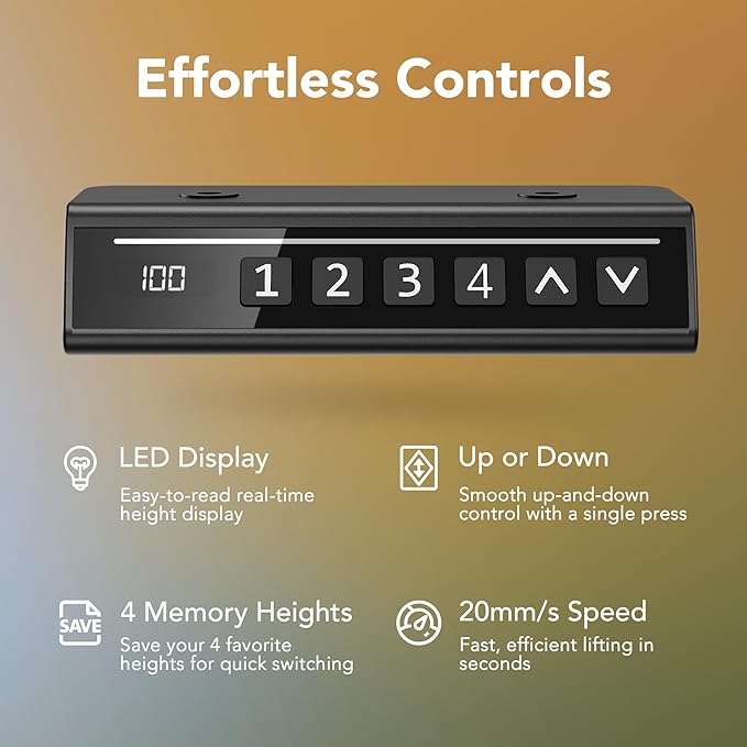 HUANUO 71 x 30 inch Electric Standing Desk Adjustable Height, 4 Memory Height Settings, Sit Stand Up Desk for Home Office & Computer Workstation, Rustic Brown