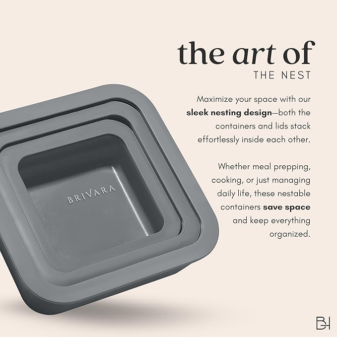 Ceramic Coated Glass Food Storage Container | No PTFE, PFOA, PFAS, and BPA | Reusable Non Toxic Meal Prep Container with Glass Lid | Easy To Store | 11 Cup Rectangle [Smoke]