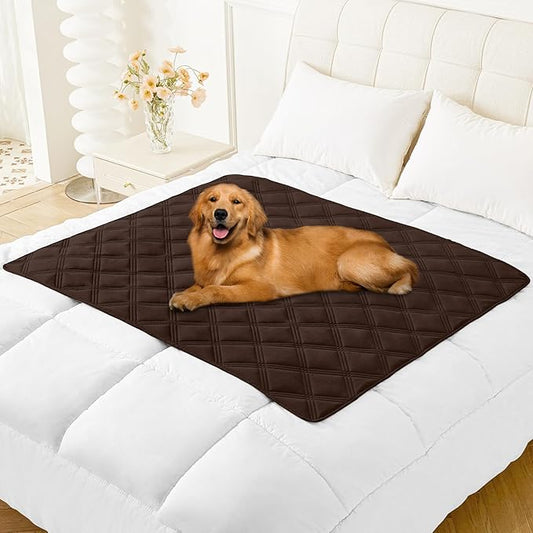 Smiry Waterproof Dog Bed Cover Blanket 40x50, Soft Reversible Pet Blanket, Washable Leakproof Cats Dogs Couch Cover for Sofa, Couch, Furniture, Chocolate/Dark Grey