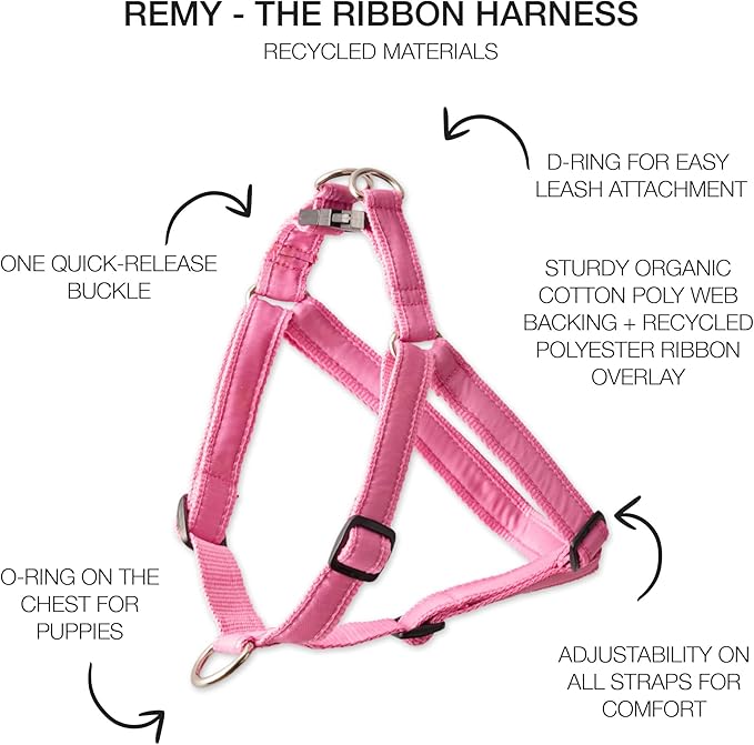 REMY - The Recycled Ribbon Harness, HOT Pink, Small
