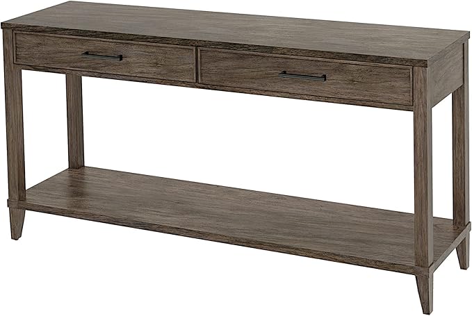 Hekman Furniture Arlington Heights Sofa Table with Drawers - Wooden Console Table with Storage Shelf, Elegant Hallway Entryway Table for Living Room, Wood Console with Brass Hardware