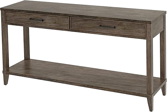 Hekman Furniture Arlington Heights Sofa Table with Drawers - Wooden Console Table with Storage Shelf, Elegant Hallway Entryway Table for Living Room, Wood Console with Brass Hardware
