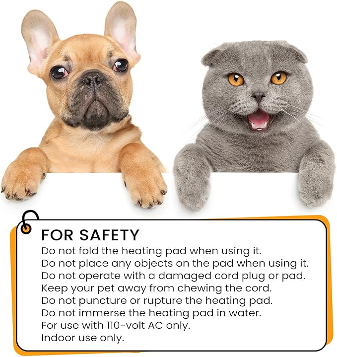pettycare Pet Heating Pad for Dog Cat, Electric Heating with Steel-Wrapped Cord, 25-Level Timer & 11-Level Temperature Indoor Warming Pads Easy Clean for Puppy Cat Dog XXL 32x20inch