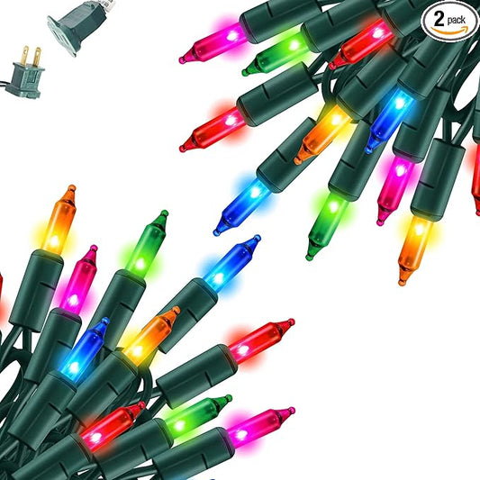 Dazzle Bright Christmas Lights, 40FT 200 Count Incandescent Waterproof Mini String Lights Plug in, Connectable Christmas Decorations for Outdoor Home Party Garden Yard