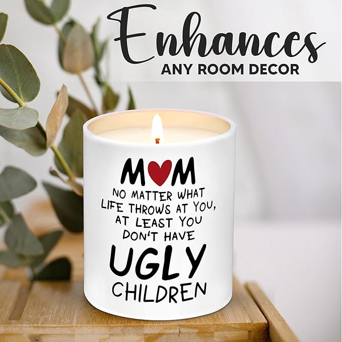 Gifts for Mom from Daughter, Son - Christmas Gifts for Mom, Wife, Women - Moms Birthday Gift Ideas, Cool Birthday Gift for Moms - Funny Christmas Candle, mom Soy Wax Candle